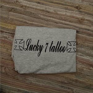 Gray Lucky 7 Tattoo T-Shirt